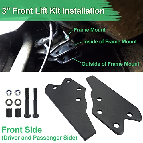 UTV Ranger Lift Kit - StarknightMT 3" Ranger Front & Rear Bracket Lift Kit Compatible with Polaris Ranger 570 Fullsize/XP 570/XP 900/ XP 1000/1000 Diesel 2013-2022