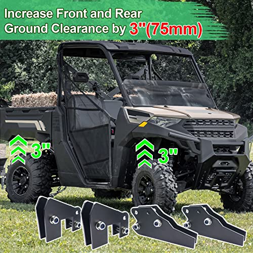 UTV Ranger Lift Kit - StarknightMT 3" Ranger Front & Rear Bracket Lift Kit Compatible with Polaris Ranger 570 Fullsize/XP 570/XP 900/ XP 1000/1000 Diesel 2013-2022