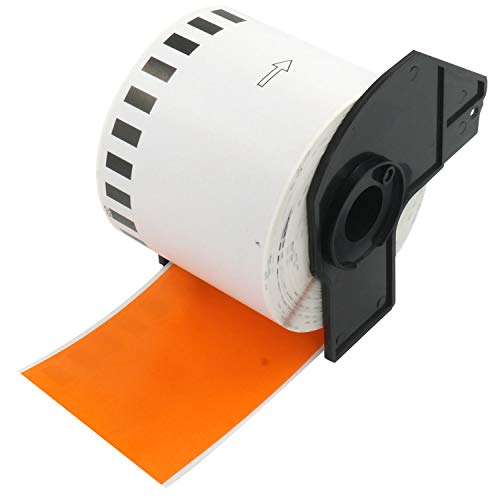 BETCKEY - Continuous Length Labels Replacement for Brother DK-2205 (2.4 in x 100 ft), Compatible with Brother QL Label Printers [1 Rolls/Continuous Labels, Orange]