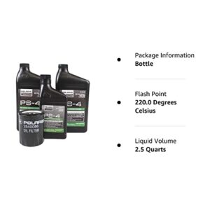 Polaris 2013 Ranger RZR 900 XP Oil Change Kit PS-4 Oil