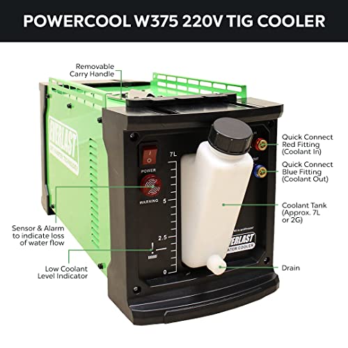 NEW 2021 PowerCool W375 220v TIG cooler, designed for new 2021 Everlast welders