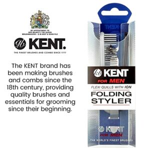 Kent KFM4 Anti Static Hair Brush Styling Brush Folding Brush Small Hair Brush for Men Daily Grooming using Mens Styling Products. Mini Hairbrush Anti Static for Hair Frizz Free Brush Made in England