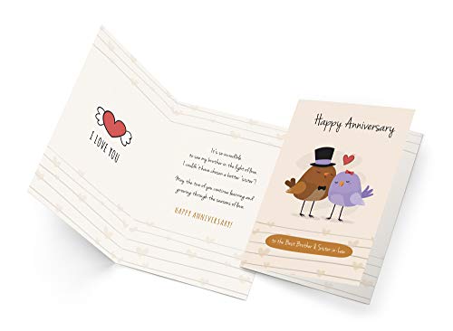 Prime Greetings Anniversary Card For Brother and Sister In Law