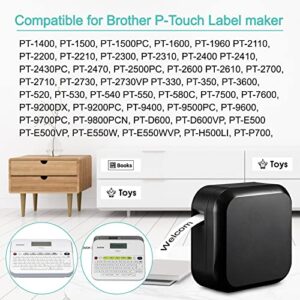 NineLeaf 10 Pack Compatible for Brother P-Touch TZe-251 TZ-251 TZe251 TZ251 Black on White Label Tape 24mm 0.94 1'' Laminated White TZe TZ Tape for Ptouch PTD600 P710BT P750W P700 E500 Label Maker