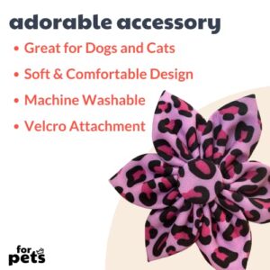 H&K Pet Pinwheel | Pink Leopard (Large) | Valentine's Day Velcro Collar Accessory for Dogs/Cats | Fun Pet Pinwheel Collar Attachment | Cute, Comfortable Pet Accessory