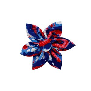 h&k pet pinwheel | american tie dye (small) | 4th of july velcro collar accessory for dogs/cats | fun pet pinwheel collar attachment | cute, comfortable pet accessory