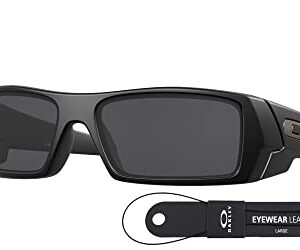 Oakley Gascan OO9014 03-473 Matte Black/Grey Sunglasses For Men Bundle Leash +VISIOVA Accessories