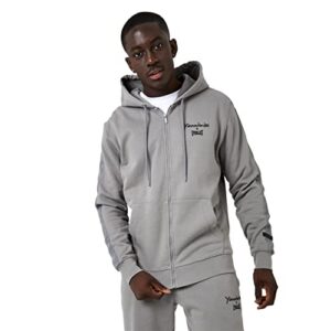 everlast mens x yiannimize zip taped hoodie long sleeve charcoal x-small