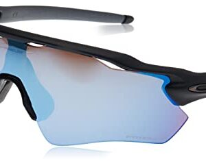 Oakley Men's OO9208 Radar EV Path Rectangular Sunglasses, Matte Black/Prizm Deep Water Polarized, 38 mm