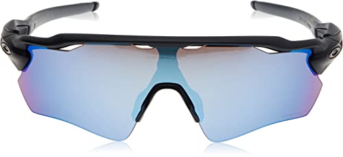 Oakley Men's OO9208 Radar EV Path Rectangular Sunglasses, Matte Black/Prizm Deep Water Polarized, 38 mm