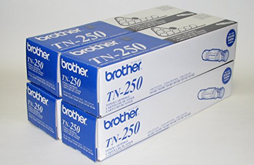 Brother TN250 Toner Cartridge - VALUE 4 Pack in Retail Packaging - Genuine Brother TN-250, Multi Pack of 4 Cartridges