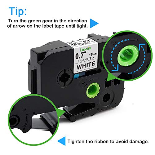 Labelife Compatible Brother Ptouch 18mm Label Tape 3/4 Inch Laminated Black on Clear/Black on White TZe Label Tape TZe-141 TZe-241 for Brother P Touch Label Maker PT-D600 PT-D400AD PT-1890C, 4-Pack