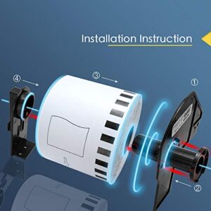 BETCKEY - Compatible Continuous Labels Replacement for Brother DK-2225 (1.4 in x 100 ft), Use with Brother QL Label Printers [10 Rolls + 2 Reusable Cartridges]