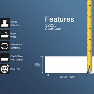 BETCKEY - Compatible Continuous Labels Replacement for Brother DK-2225 (1.4 in x 100 ft), Use with Brother QL Label Printers [10 Rolls + 2 Reusable Cartridges]