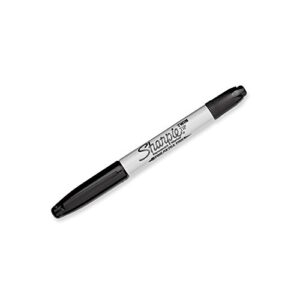 Sharpie Fine/Ultra Fine Twin Tip Permanent Marker, Black (Pack of 12)