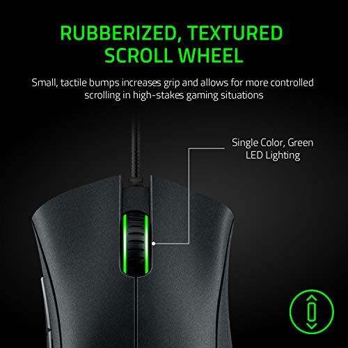 Razer DeathAdder Essential (2021) - Wired Gaming Mouse (Optical Sensor, 6400 DPI, 5 Programmable Buttons, Ergonomic Form Factor) Black