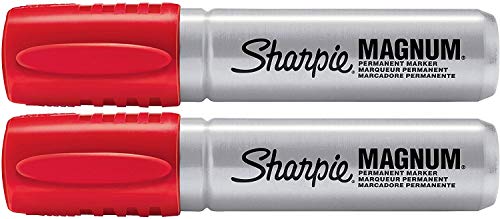 Sharpie Magnum Permanent Marker | Oversized Chisel Tip, Great for Poster Boards, Red, 1 Count 2 Pack