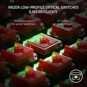 Razer DeathStalker V2 Pro Wireless Gaming Keyboard: Low-Profile Optical Switches - Linear Red - Hyperspeed Wireless & Bluetooth 5.0-40 Hr Battery - Ultra-Durable Coated Keycaps - Chroma RGB (Renewed)