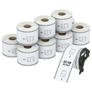 Labelebal Compatible 2-3/7" x 100' Direct Thermal Continuous Length Labels Replacement for DK-2205 Shipping Mailing Postage Compatible for Brother QL Printer (12 Rolls + 1 Frame, 30.48m Labels/Roll)…