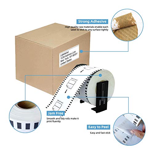 Labelebal Compatible 2-3/7" x 100' Direct Thermal Continuous Length Labels Replacement for DK-2205 Shipping Mailing Postage Compatible for Brother QL Printer (12 Rolls + 1 Frame, 30.48m Labels/Roll)…