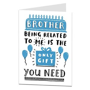 limalima funny brother birthday card being related to me is the only gift you need