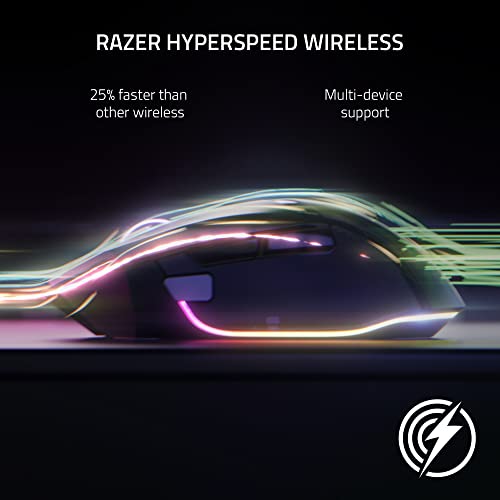 Razer Basilisk V3 Pro Customizable Wireless Gaming Mouse: Fast Optical Switches Gen-3 - HyperScroll Tilt Wheel - Chroma RGB - 11 Programmable Buttons - Focus Pro 30K Optical Sensor - White