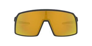 oakley men’s oo9406 sutro rectangular sunglasses, matte carbon/prizm 24k, 37 mm