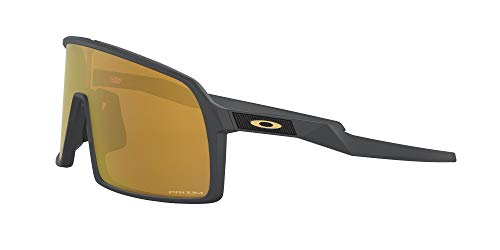 Oakley Men's OO9406 Sutro Rectangular Sunglasses, Matte Carbon/Prizm 24K, 37 mm