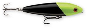 rapala skitter walk 08 fishing lure, 3.125-inch, black chartreuse head
