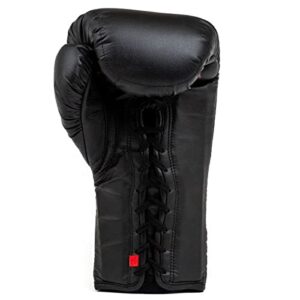 Everlast Elite Laced Leather Boxing Gloves (Black, 14oz)