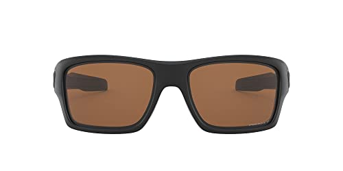 Oakley Men's OO9263 Turbine Rectangular Sunglasses, Matte Black/Prizm Tungsten Polarized, 65 mm