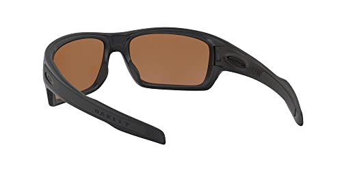 Oakley Men's OO9263 Turbine Rectangular Sunglasses, Matte Black/Prizm Tungsten Polarized, 65 mm