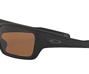 Oakley Men's OO9263 Turbine Rectangular Sunglasses, Matte Black/Prizm Tungsten Polarized, 65 mm