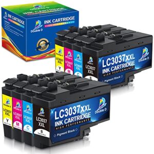 double d lc3037 ink cartridges compatible replacement for brother lc3037 lc3037xxl lc3039, high yield use with mfc-j6945dw mfc-j5845dw xl mfc-j5945dw mfc-j6545dw xl (lc3037 2bk/2c/2m/2y) 8pk