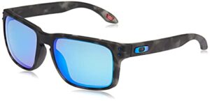 oakley men’s oo9102 holbrook square sunglasses, matte black tortoise/prizm sapphire iridium polarized, 57 mm