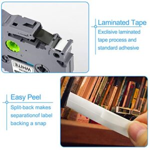 5 Pack Replacement for Brother P Touch Label Maker TZ Tape,TZe-231 TZe231 P Touch Label Tape, Black on White Tze Tape Use for Brother Label Maker PTD210 PTH110 PTD400AD