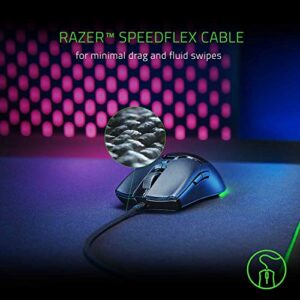 Razer Viper Mini Ultralight Gaming Mouse: Fastest Gaming Switches - 8500 DPI Optical Sensor - Chroma RGB Underglow Lighting - 6 Programmable Buttons - Drag-Free Cord - Classic Black (Renewed)