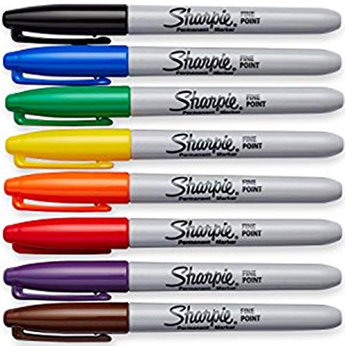 Sharpie 30217PP Fine Point Permanent Markers, Ink Dries Quickly and Resists Both Fading and Water, Blister of 8 Markers, Pack of 4 Blisters, 32 Markers Total, Assorted Colors