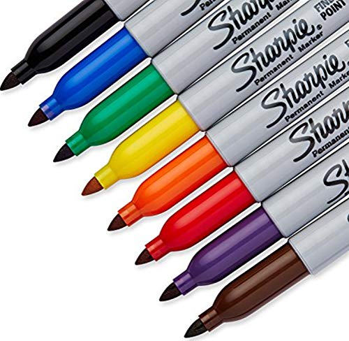 Sharpie 30217PP Fine Point Permanent Markers, Ink Dries Quickly and Resists Both Fading and Water, Blister of 8 Markers, Pack of 4 Blisters, 32 Markers Total, Assorted Colors