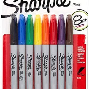 Sharpie 30217PP Fine Point Permanent Markers, Ink Dries Quickly and Resists Both Fading and Water, Blister of 8 Markers, Pack of 4 Blisters, 32 Markers Total, Assorted Colors