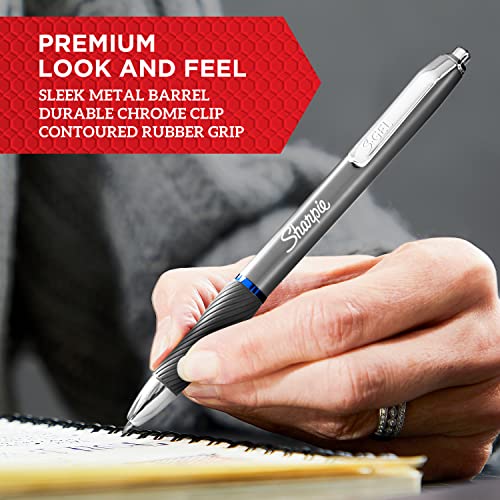 SHARPIE S-Gel, Gel Pens, Sleek Metal Barrel, Matte Black, Medium Point (0.7mm), Black Ink, 12 Count