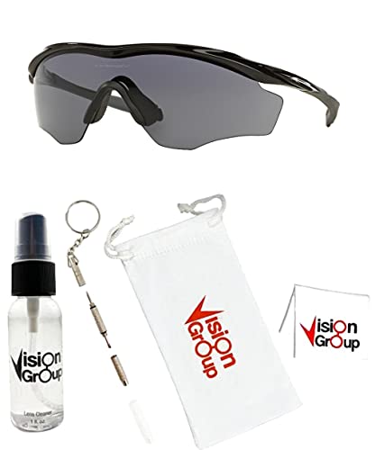 Oakley OO9343 M2 Frame XL Sunglasses+ Vision Group Accessories Bundle(Polished Black/Grey (934301)