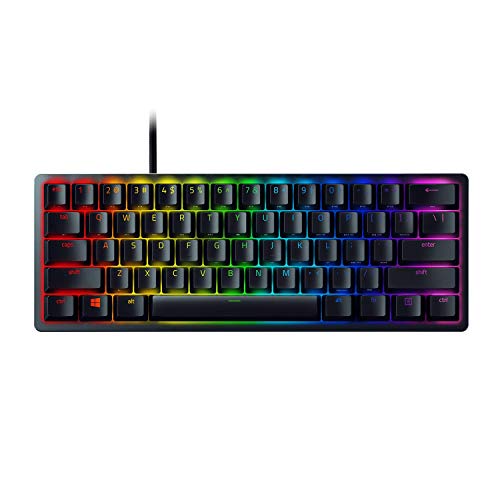 Razer Huntsman Mini 60% Gaming Keyboard: Fastest Keyboard Switches Ever - Linear Optical Switches - Chroma RGB Lighting - PBT Keycaps - Onboard Memory - Classic Black (Renewed)