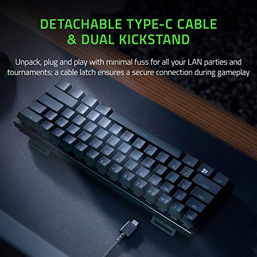 Razer Huntsman Mini 60% Gaming Keyboard: Fastest Keyboard Switches Ever - Linear Optical Switches - Chroma RGB Lighting - PBT Keycaps - Onboard Memory - Classic Black (Renewed)