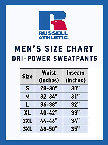 Russell Athletic Men's Dri-Power Open Bottom Sweatpants with Pockets, Black, X-Large