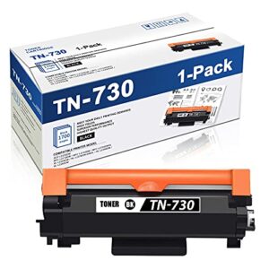 MaxColor TN730 1 Pack Black Compatible TN-730 Toner Cartridge Replacement for Brother DCP-L2550DW MFC-L2710DW L2750DW L2750DWXL HL-L2350DW L2370DW/DWXL L2390DW L2395DW Printer Ink Cartridge.