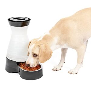 petsafe healthy pet food station – medium, 4 lb kibble capacity – automatic cat & dog feeder – removable stainless steel bowl resists corrosion & stands up to frequent use – easy to fill & clean