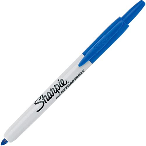 SHARPIE 32703 Retractable Permanent Marker, Fine Bullet Tip, Blue (San32703)