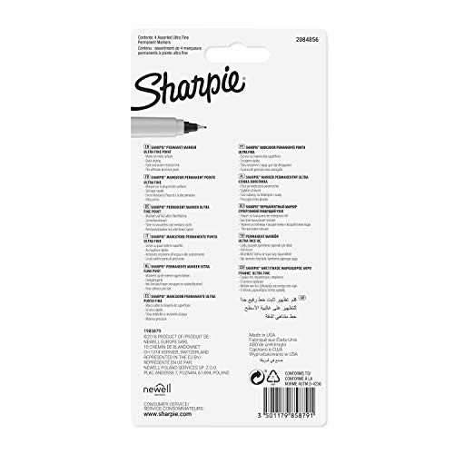 SHARPIE Permanent Markers | Ultra-Fine Point | Assorted Colours | 12 Count