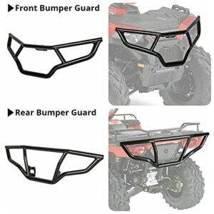 2Pcs ATV Front and Rear Bumpers Compatible with 2014-2020 Polaris Sportsman 570/ X2 570/ 570 SP/ETX/450 Bumper Protector